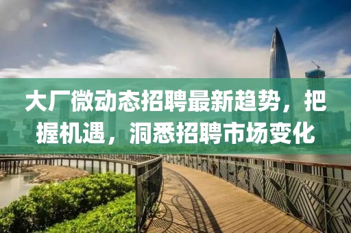 大厂微动态招聘最新趋势，把握机遇，洞悉招聘市场变化