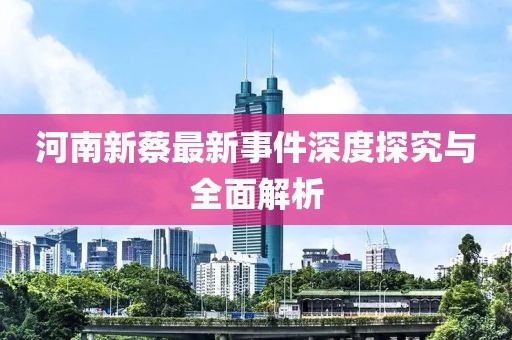 河南新蔡最新事件深度探究与全面解析