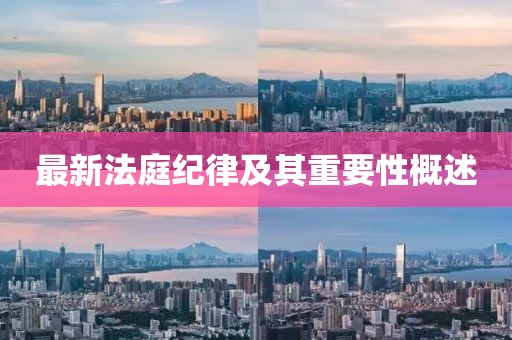 最新法庭纪律及其重要性概述