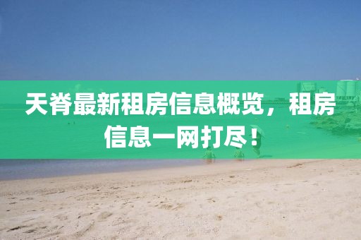 天脊最新租房信息概览，租房信息一网打尽！