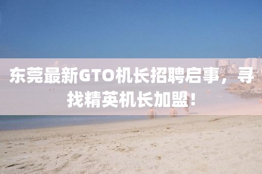 东莞最新GTO机长招聘启事，寻找精英机长加盟！