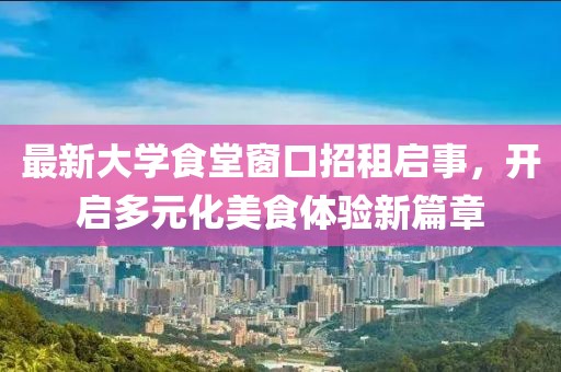 最新大学食堂窗口招租启事，开启多元化美食体验新篇章