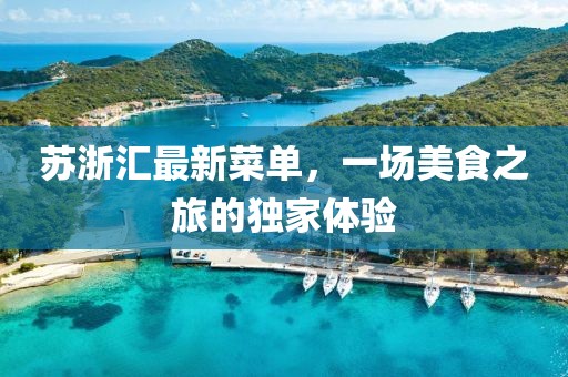 苏浙汇最新菜单，一场美食之旅的独家体验
