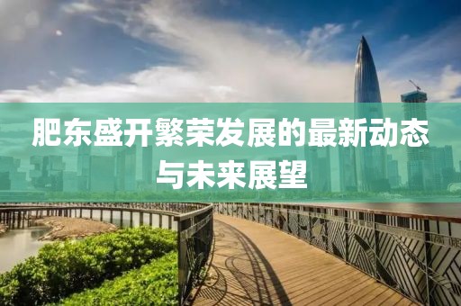 肥东盛开繁荣发展的最新动态与未来展望