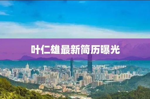 叶仁雄最新简历曝光