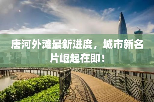 唐河外滩最新进度，城市新名片崛起在即！