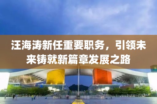 汪海涛新任重要职务，引领未来铸就新篇章发展之路