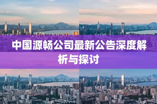 中国源畅公司最新公告深度解析与探讨