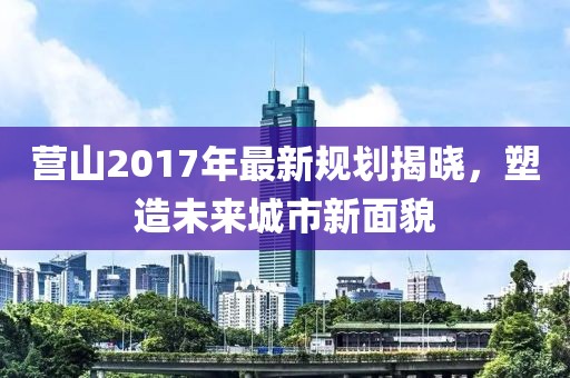 营山2017年最新规划揭晓，塑造未来城市新面貌
