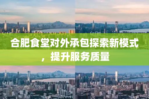 合肥食堂对外承包探索新模式，提升服务质量