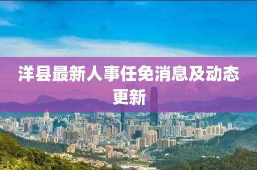 洋县最新人事任免消息及动态更新