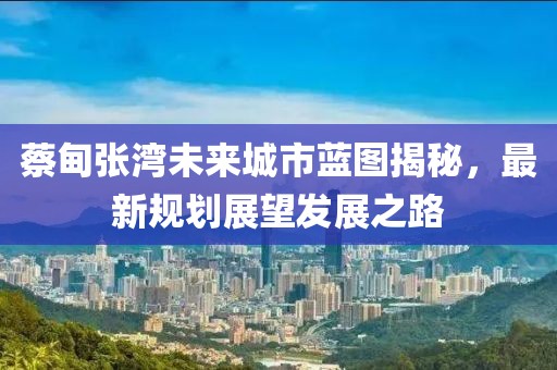 蔡甸张湾未来城市蓝图揭秘，最新规划展望发展之路