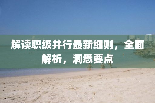 解读职级并行最新细则，全面解析，洞悉要点