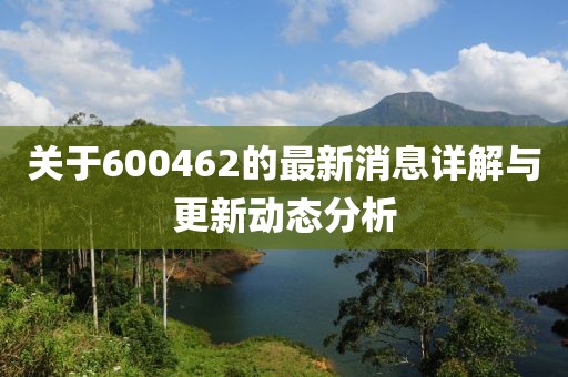 关于600462的最新消息详解与更新动态分析