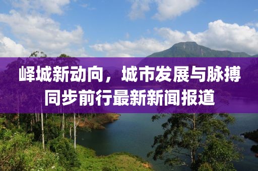 峄城新动向，城市发展与脉搏同步前行最新新闻报道