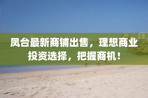 凤台最新商铺出售，理想商业投资选择，把握商机！