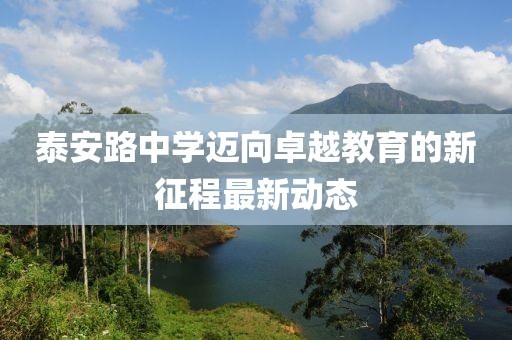 泰安路中学迈向卓越教育的新征程最新动态