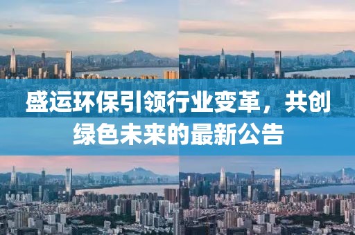 盛运环保引领行业变革，共创绿色未来的最新公告