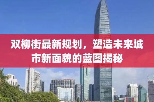双柳街最新规划，塑造未来城市新面貌的蓝图揭秘
