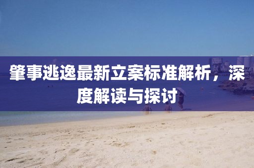肇事逃逸最新立案标准解析，深度解读与探讨