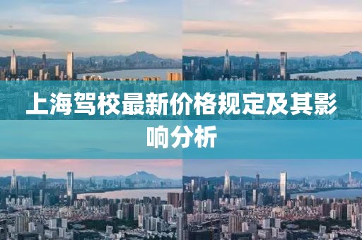 上海驾校最新价格规定及其影响分析