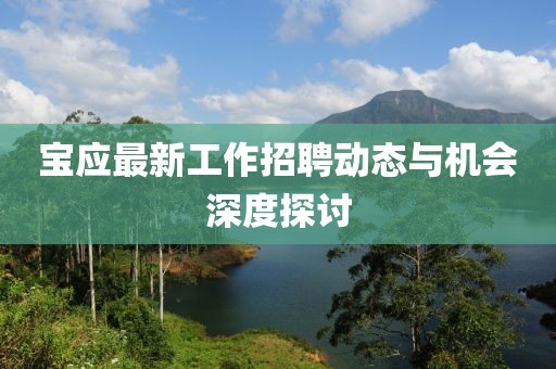 宝应最新工作招聘动态与机会深度探讨