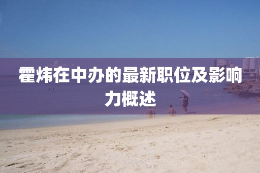 霍炜在中办的最新职位及影响力概述