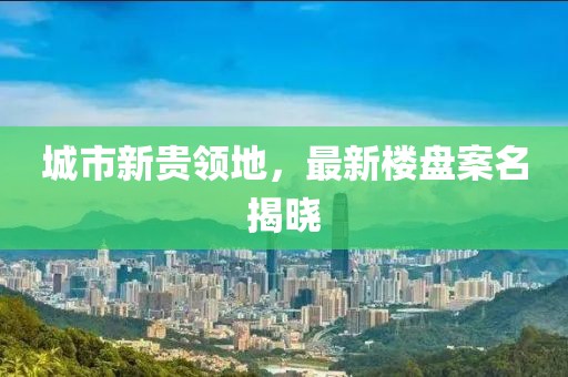 城市新贵领地，最新楼盘案名揭晓