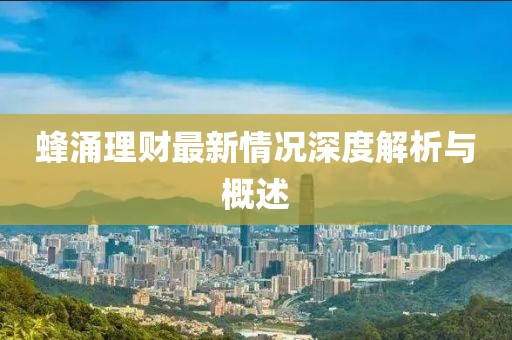 蜂涌理财最新情况深度解析与概述