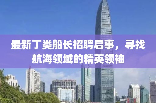 最新丁类船长招聘启事，寻找航海领域的精英领袖
