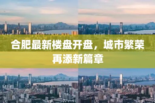 合肥最新楼盘开盘，城市繁荣再添新篇章