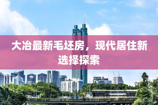 大冶最新毛坯房，现代居住新选择探索