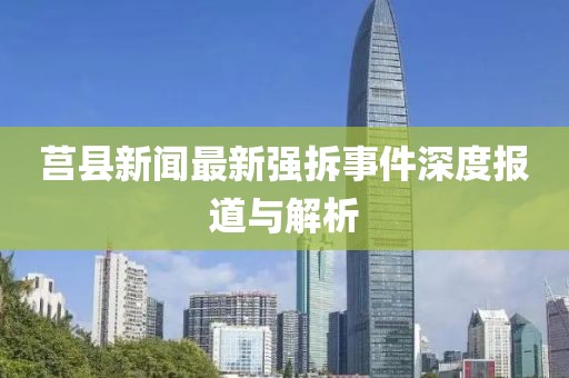 莒县新闻最新强拆事件深度报道与解析