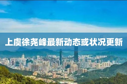 上虞徐尧峰最新动态或状况更新