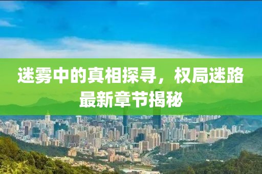 迷雾中的真相探寻，权局迷路最新章节揭秘