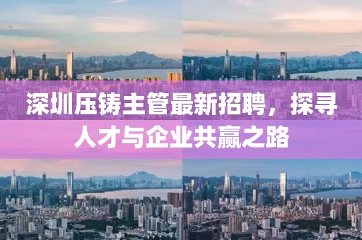 深圳压铸主管最新招聘，探寻人才与企业共赢之路