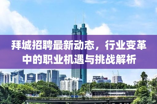 拜城招聘最新动态，行业变革中的职业机遇与挑战解析