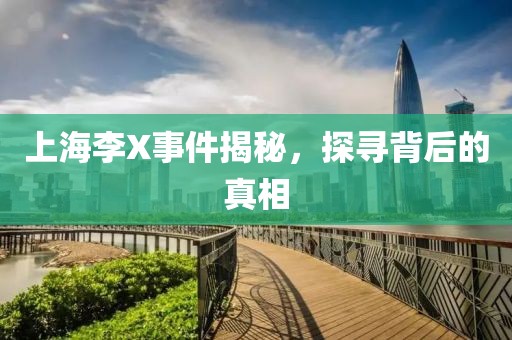 上海李X事件揭秘，探寻背后的真相