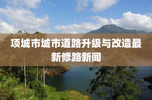 项城市城市道路升级与改造最新修路新闻