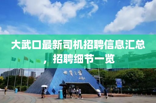 大武口最新司机招聘信息汇总，招聘细节一览