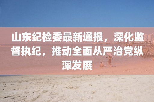 山东纪检委最新通报，深化监督执纪，推动全面从严治党纵深发展