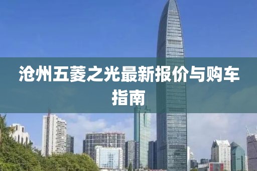 沧州五菱之光最新报价与购车指南