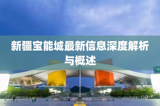 新疆宝能城最新信息深度解析与概述