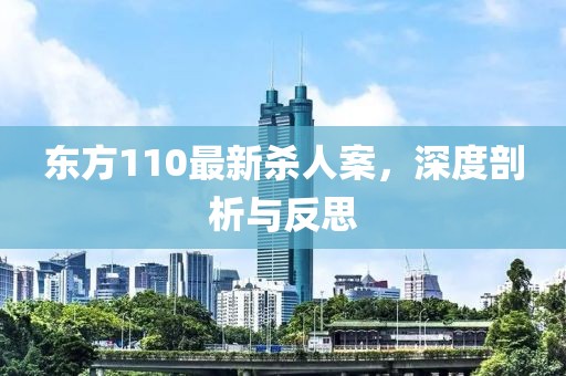东方110最新杀人案，深度剖析与反思