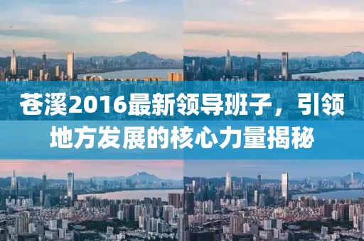 苍溪2016最新领导班子，引领地方发展的核心力量揭秘