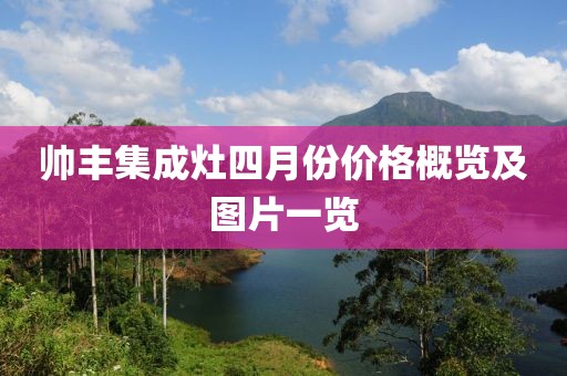 帅丰集成灶四月份价格概览及图片一览