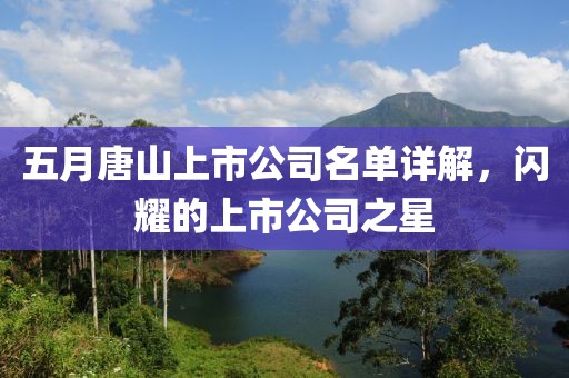五月唐山上市公司名单详解，闪耀的上市公司之星