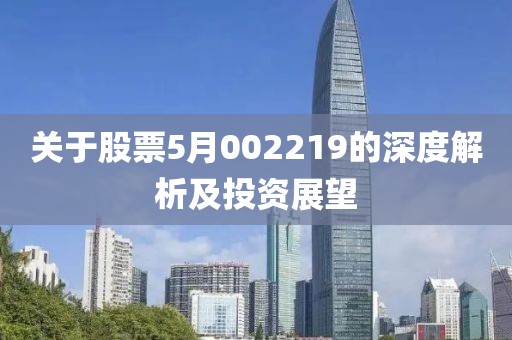 关于股票5月002219的深度解析及投资展望
