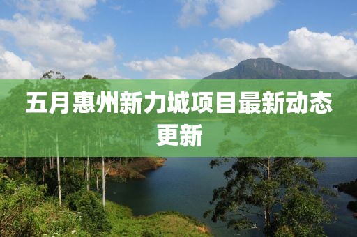 五月惠州新力城项目最新动态更新