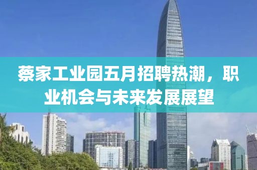 蔡家工业园五月招聘热潮，职业机会与未来发展展望